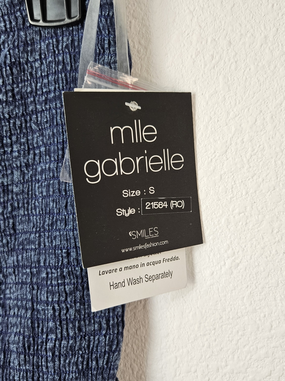 Mlle Gabrielle Navy Crinkle Strapless Maxi Dress Small Cotton New - Picture 4 of 10